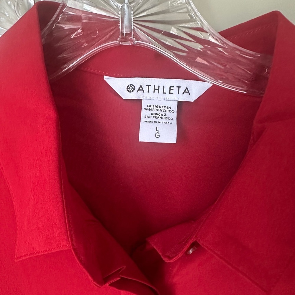 NWT ATHLETA Buttondown Shirt (Sz L) - Picture 4 of 8